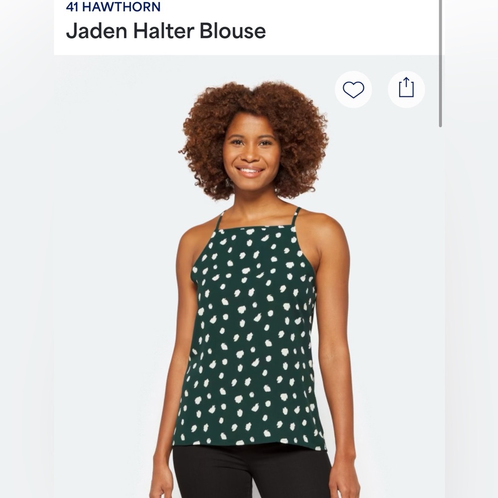 41 Hawthorn Dark Green and White Camisole